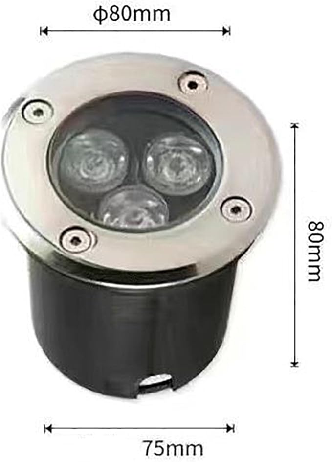 LED Landscape Lights - Outdoor Buried Lights Round Ground Lights IP67 Waterproof Recessed LED Spotlight for Deck Driveway Patio Pathway Lawn Landscape LightiBlue-3W
