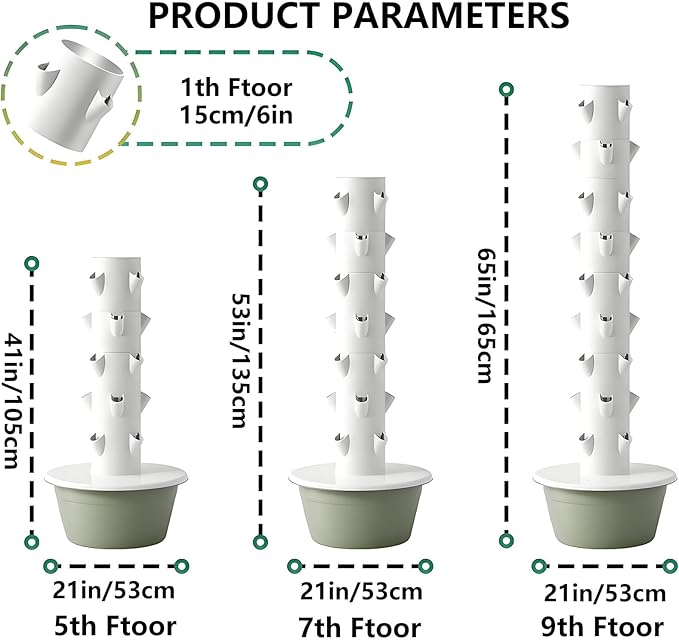 Hydroponics Growing Tower System with Plant Climbing Frame Plant Vertical Planter Germination Kit Indoor Smart Garden Vegetable Plant Kit for Gardening Lover 9Layer