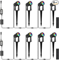 SUNTHIN Outdoor Landscape Lighting with Remote RGBW Color Changing Spot Uplights 8 Pack (4 Pack*2)