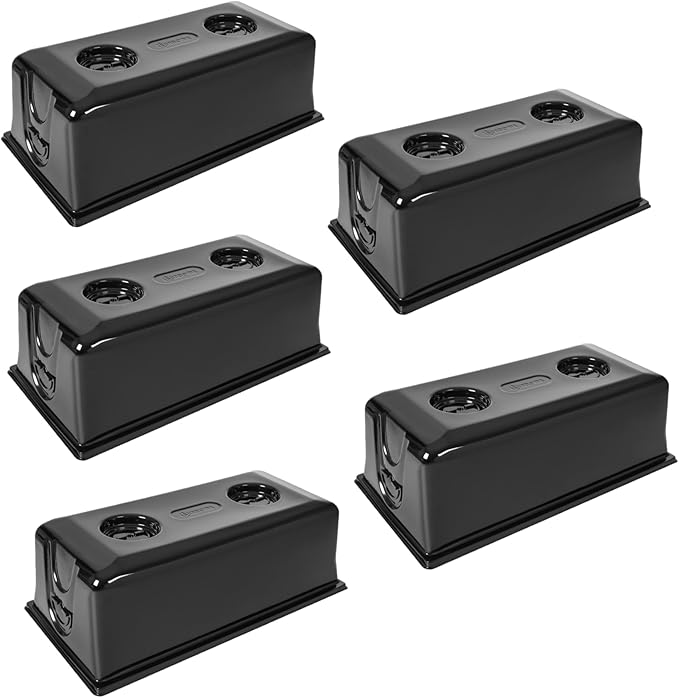 SUNPACK Sundome Plastic Multi-Vented Blackout Humidity Dome Black 7 (Pack of 5) - Ideal for Greenhouses or Indoor Gardening Able to Adjust Humidity with Vents
