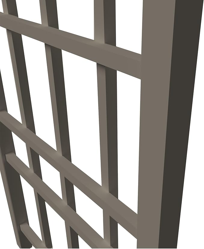 Dura-Trel Cottage 28 by 66 Inch Heavy Duty Weather Stabilized PVC Vinyl Outdoor Garden Patio Trellis with Ground Anchors Mocha
