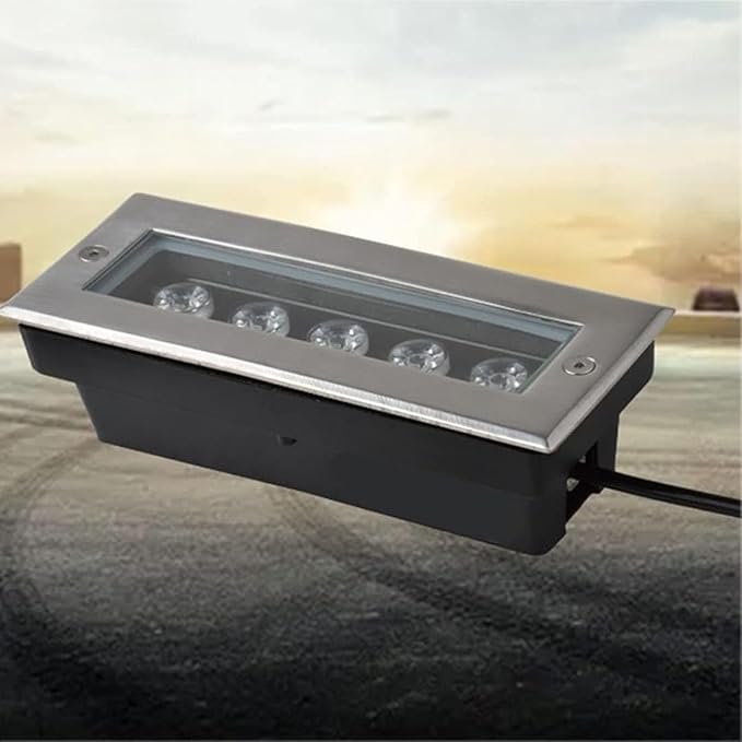 Ground LED Landscape Lights Outdoor Buried Lamp IP65 Waterproof Ultra-Thin Spotlight AC85-265V Stainless Steel Long Strip Wall Lights for Garden Driveway(Blue24W)