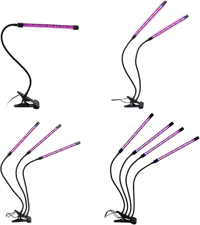 SEIWEI LED Plant Lamps Double Head Grow Light for Indoor Plant Full Spectrum LED Grow Lights with Timer Setting 3/9/12H Auto On&ampOff Flexible Gooseneck (2 Head)