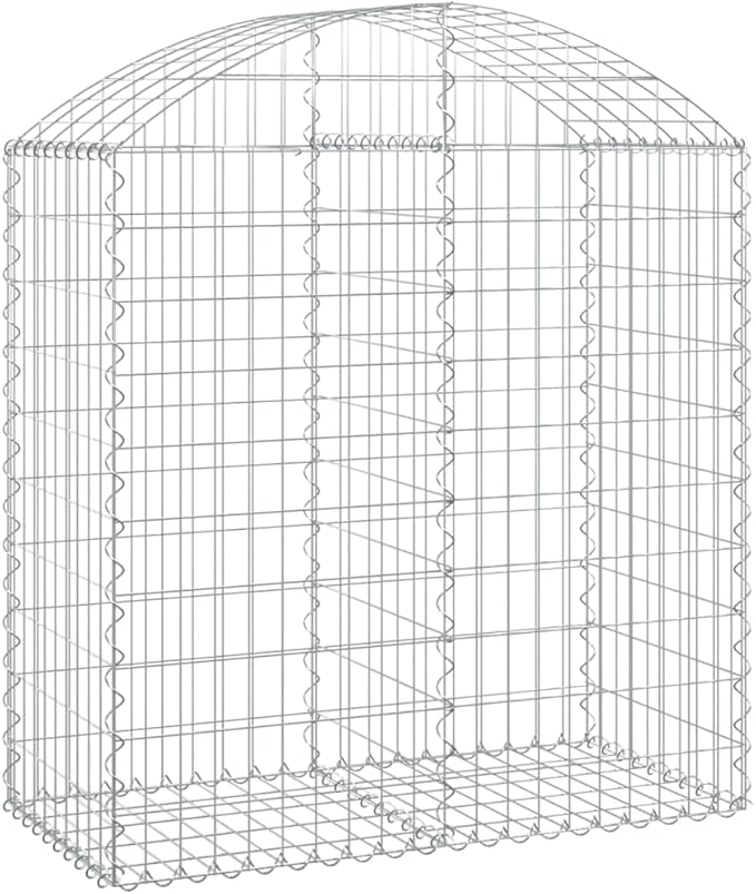 Gabion Basket Silver Galvanized Iron 39.4x39.4x47.2 Inches Rectangular Outdoor Planter Box for Garden Bed Landscaping