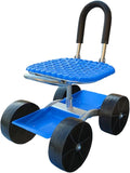 Rolling Garden Stool with Wheels - 360° Swivel Seat Cart | Outdoor Planting Chair with Tool Tray for Weeding &amp Gardening | Portable Scooter for Easy M