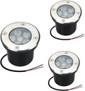 3Pcs Ground Led Landscape Lights - 6W Outdoor Buried Lights Ip66 Waterproof Round Recessed Floor Spotlight Outdoor Landscape Lights Led Underground Light for Driveway-Yellow-6WDC12V
