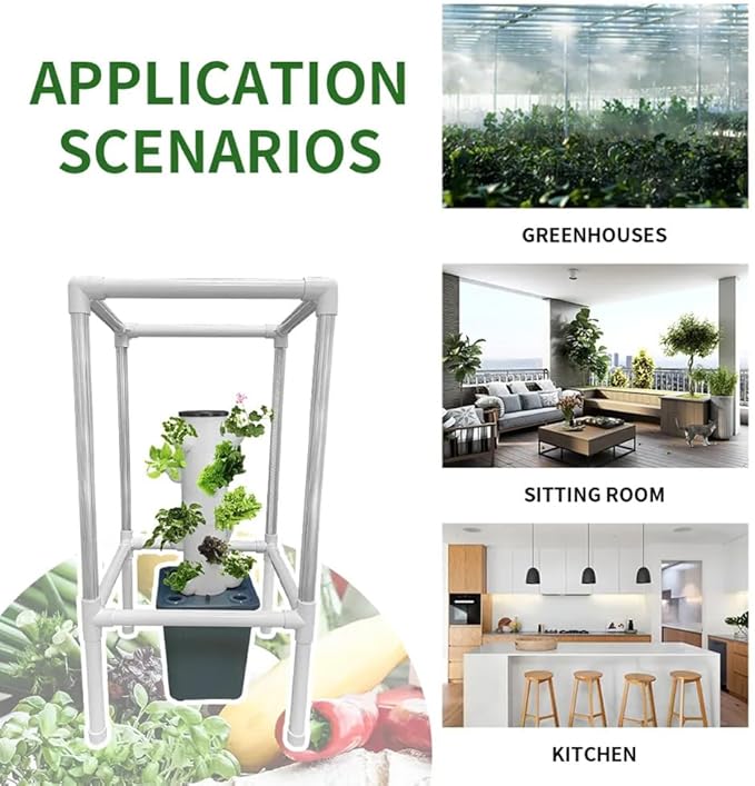Hydroponics Growing 25 Pods Hydroponics Tower with LED Grow Light Vertical Garden Planter Plant Germination Kit Aeroponics Growing Kit w