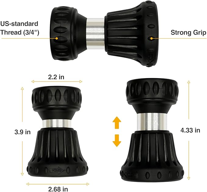 Cyprium Water Hose Nozzle Spray Water Nozzles For Garden Fireman Style Hose Nozzle Outdoor Hose Nozzle Sprayer High Pressure Watertight Connections For Reliable Use In Gardening Cleaning