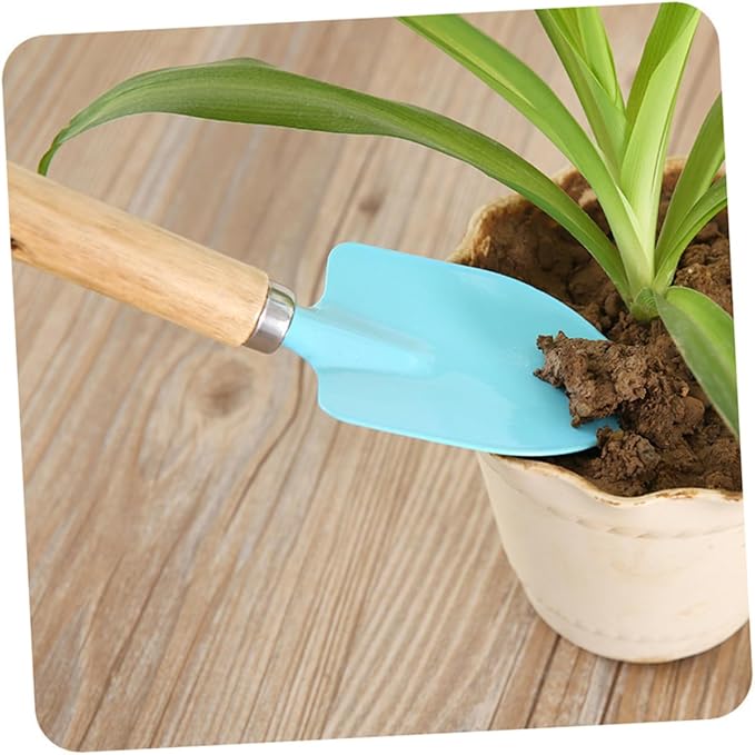 Garneck 2 Sets Gardening Tools Mini Metal Trowel Rake Shovel with Sturdy Wooden Handles Safe Fun Gardening Tools for Boys Random Colors Random Color