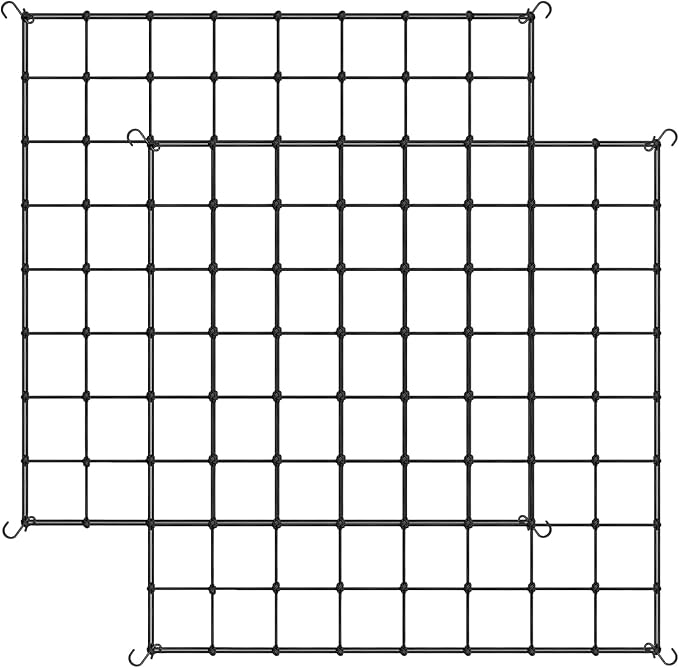 Simple Deluxe Elastic Trellis Netting for 5x5' Heavy Duty Elastic Plant with Hooks Flexible Hydroponics Support for Grow Tent Gardening Climbing Plants 2 Pack Black