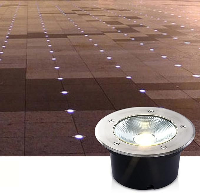 Buried Lights - LED Landscape Lights AC85-265V Outdoor Embedded Lawn Spot Light IP65 Waterproof COB Ground Spotlight for Parks Courtyards Corners Lighting(Warm Light10W(150 * 90mm))