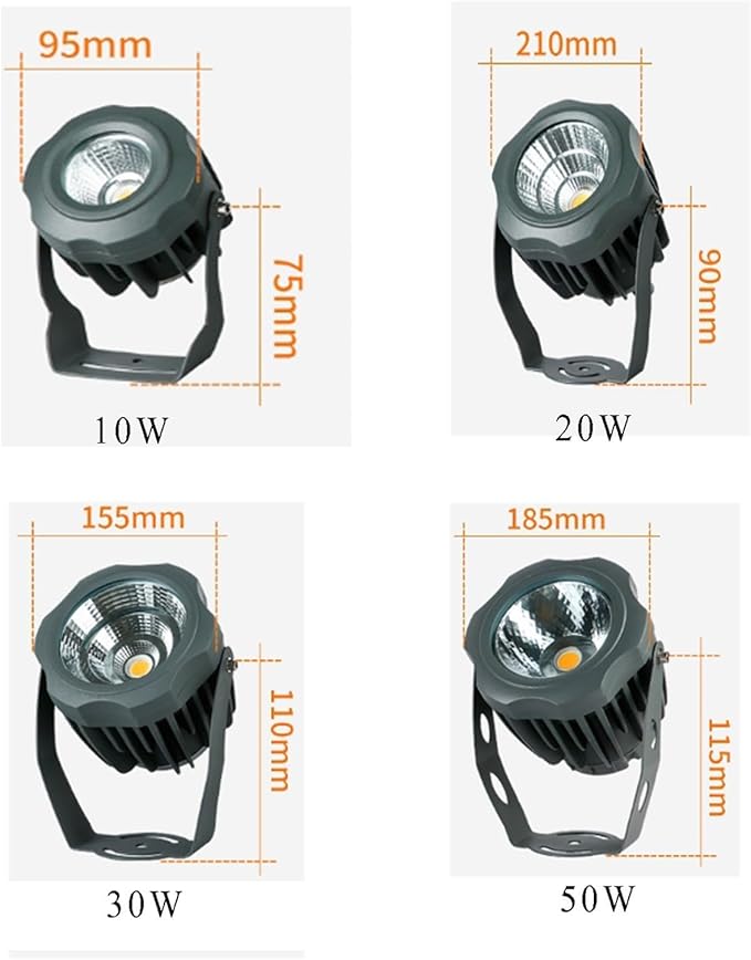Flood Light IP65 Waterproof Outdoor Spotlight AC85-265V Spotlight Led Beam Light 180° Rotation Spotlight Long-Distance Narrow Beam Spotlight for SLawn Lighting(Red Light10W-AC85-265V)