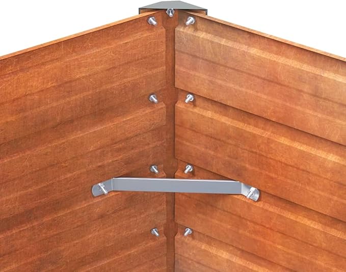 Raised Garden Bed Rust 129 x 129 x 45 cm Corten Steel Raised Garden Bed in Metal Outdoor Plant Holder for Flowers and Herbs
