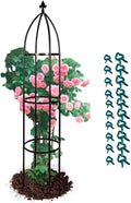Garden Obelisk Trellis for Climbing Plants Outdoor 6.3 Feet Tall Rose Heavy Duty Metal Trellis Plant Support for Vines Clematis Flowers Bronze