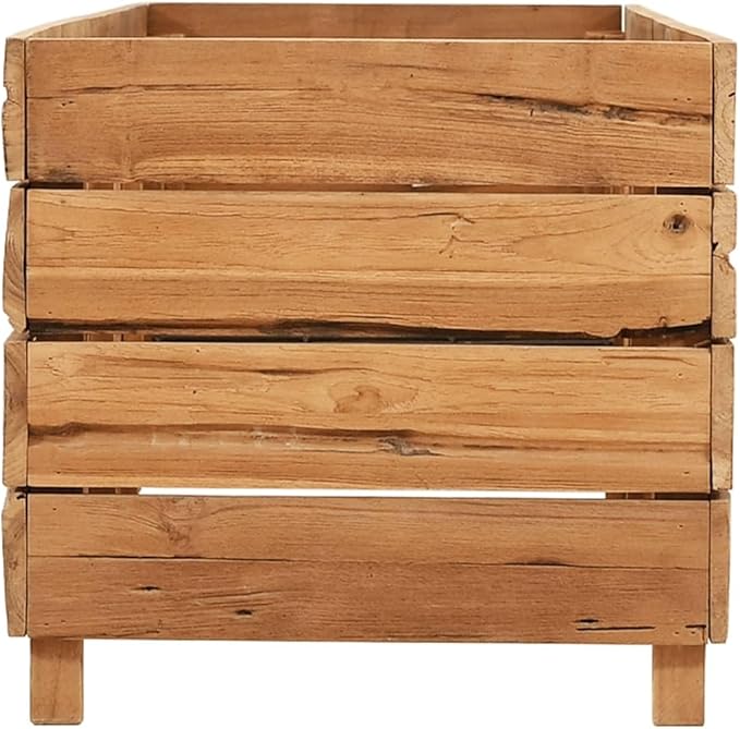 Raised Bed Garden beds Outdoor Planter Boxes Outdoor Garden Planter Suitable for Flowers Restaurants Backyard Patios 59.1x15.7x15 Recycled Teak Wood and Steel