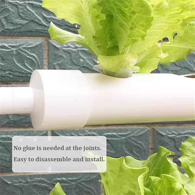 Hydroponics Growing System KitBalcony-Type Hydroponic Vegetable Growing MachinePVC Plant Sites with 108 Plant SitesGardening System Grow Kit with Water Pump Timerfor VegetablesFruitsHerbA