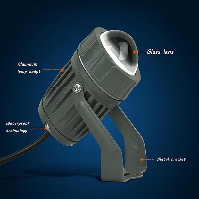 LED Beam Spotlight - Exterior Wall Lighting Spotlight 10W Adjustable Beam Angle Upward Light IP65 Waterproof Outdoor Landscape Light Suitable for Hotel Exterior Building Lighting(Green10W(12V)) (