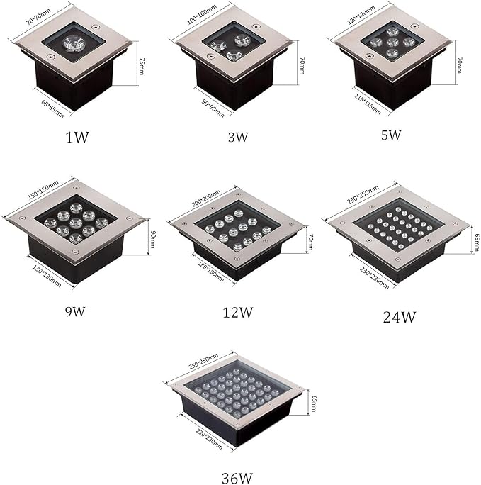 Underground Light LED - LED Beam Spotlight IP66 Waterproof Garden Landscape Light Outdoor Underground Lights Square Outdoor Park Landscape Embedded Lawn GrYellow 9W
