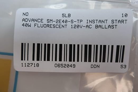 ADVANCE SM-2E40-S-TP Instant Start Fluorescent Ballast 40W 120V-AC D652049