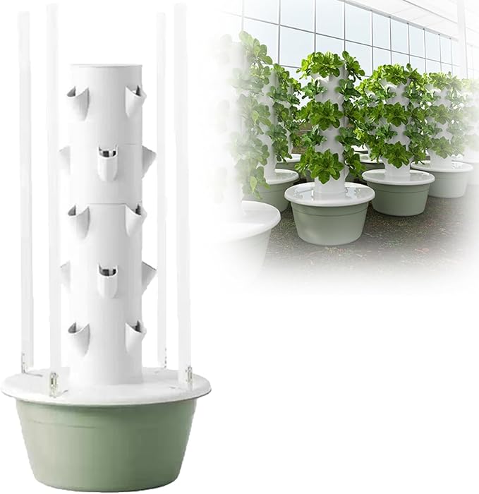 Hydroponics Growing SystemHydroponic Growing Kits &amp SystemsHydroponics Towerwith Hydrating Pump Adapter Net Pots Indoor Smart Garden7Layer-Withoutlight