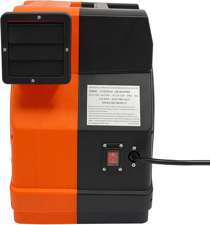 3HP Bounce House Blower IP24 Portable Inflatable Blower Fan Quiet 2150W Commercial Air Pump Fan 3350 RPM with Reverse Air Door Design for Bounce House Jump Slide Castle
