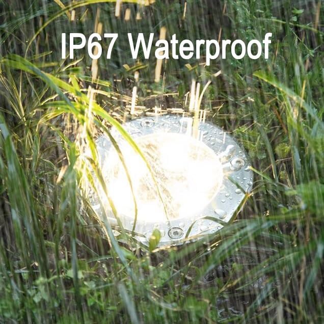 LED Buried Lights - Outdoor Landscape LightsRound Recessed 30° Polarized Ground Light IP67 Waterproof Adjustable Angle Optical Lens Spotlight Garden Floor LaRed-24W