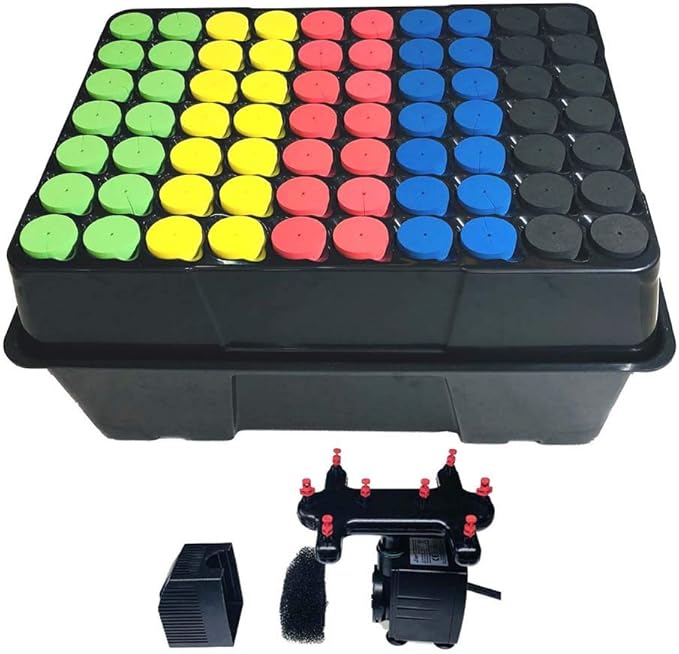 HORTIPOTS Cloning Machine Aeroponic Cloner System 70 Site for Plant Cuttings Using 1.625 inch Neoprene Clone Inserts (1-5/8 inch)