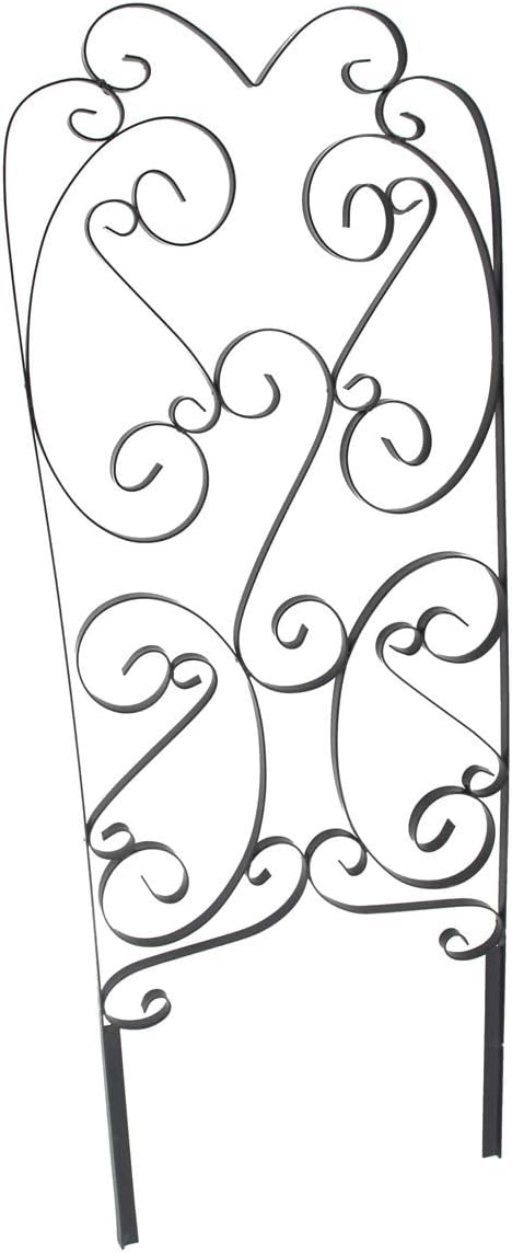 FixtureDisplays® 2 Pack Garden Trellis for Climbing Plants 45 x 16 Sturdy Black Metal Trellis for Plants Support Lattice Metal Trellises for Climbing Rose Vine Flower Cucumber Clematis 10026
