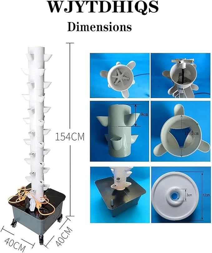 Hydroponics Growing System 15 Floors 45 Holes Hydroponics Tower Set Hydroponic Growing Garden Hydroponic Growing Vertical Tower Hydroponic Growing Kit for Indoor Suitable for Indoor Home
