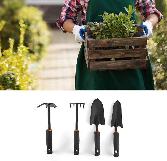 Tyenaza 4Pcs Garden Tool Set Indoor Plant Tools Set Indoor Gardening Tools Small Garden Shovel Hand Tools Set Edging Shovel Indoor Plants Tools Home Gardening Accessories for