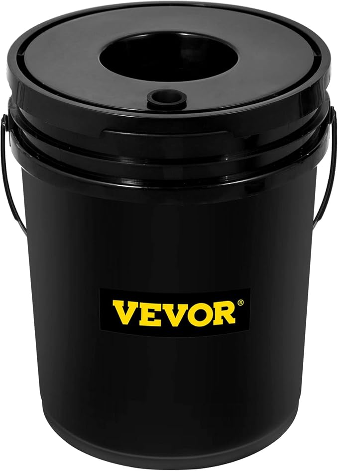 VEVOR DWC Hydroponic System 5 Gallon 8 Buckets Deep Water Culture Growing Bucket Hydroponics Grow Kit with Pump Air Stone and Water Level Device for Indoor/Outdoor Leafy Vegetables