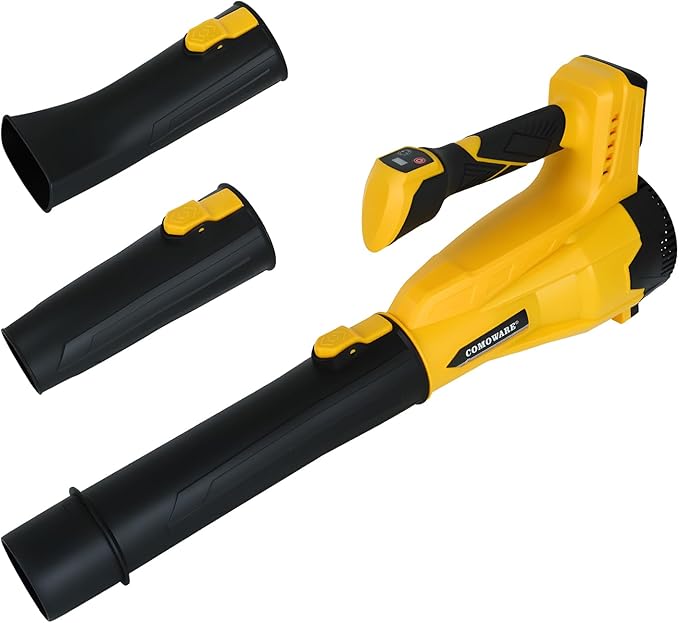 COMOWARE Cordless Leaf Blower 480 CFM/170 MPH 6-Speed Mode with Digital Display Screen Compatible with DeWALT 20V MAX Battery Blower for Lawn Care Yard Blowing Leaves Dust Snow (Tool Only)