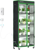 Indoor Greenhouse with Grow Light 35.8 W x 17.8 D x 71.8 H 5-Tier Plant Shelf with 3-Color T8 Growth Lights Plant Stand with Smart Timing Plug and thermohygrometer
