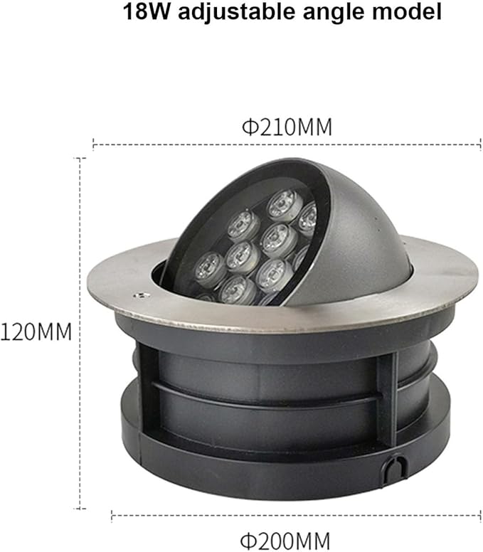 IP67 Waterproof LED Beam Spotlight Adjustable Ground Recessed Landscape Light Stainless Steel Outdoor Garden Lamp (Green 18W 24V) (Blue 18W 24V)