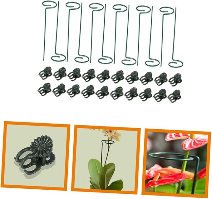 Garden Trellis with Support Clips for Climbing Plants Metal Stakes and Plant Clips for Potted Houseplants and Vines Easy to Install and Durable