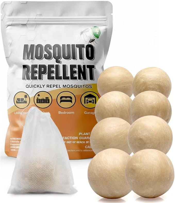 Mosquito Repellent Outdoor Patio Indoor Mosquito Repellent Balls Mosquito Control for Yard Keep Mosquito Away for Travel Natural Mosquitoes Deterrent for Room Outdoor Mosquito Repellant -8P