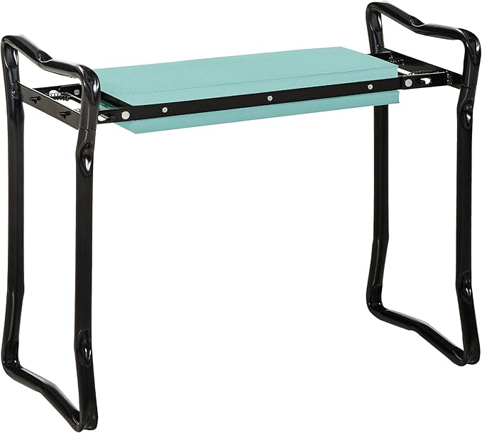 Padded Garden Kneeler &amp Seat Bench –Foldable Garden Stool with EVA Foam Cushion Spring-Loaded Handles 330lbs Support Arthritis-Friendly Design– Ergonomic Kneeling Pad for Comfortable Gardening