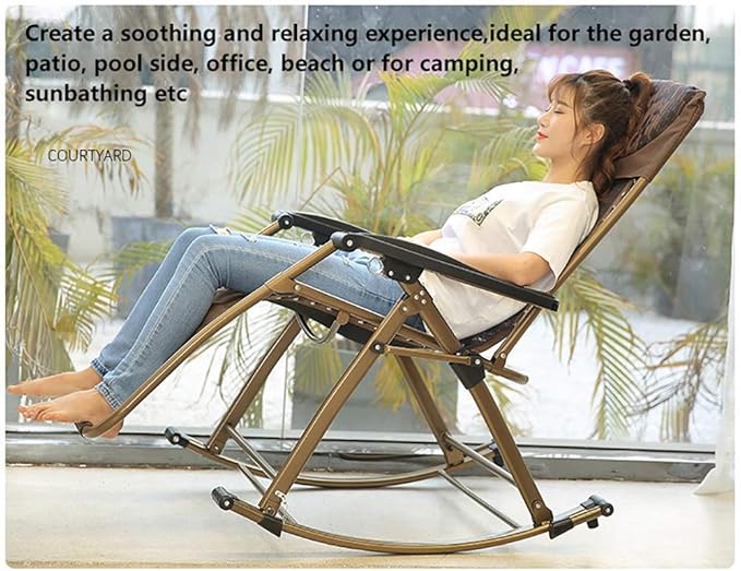 Outdoor garden with padded cushions folding s for patio/courtyard/modern camping brown 200 kg support