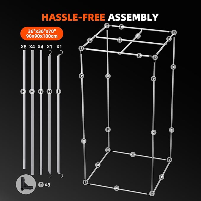 Spider Farmer 3x3 Grow Tent 2025 New 36x36x72 with Hook for Controller and Power Strip Enlarged View Window 1680D Thicken Mylar Canvas for Indoor Hydroponic Growing for SF2000Pro SE3000 G3000