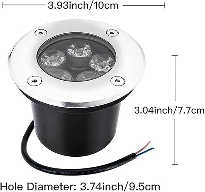 4PCS LED Outdoor Spotlight Ground Landscape Lights IP67 Waterproof Waterproof Recessed Floor Spotlights 5W Buried Yard Floodlight for Garden Yard Construction(Green Light5W(DC12v))