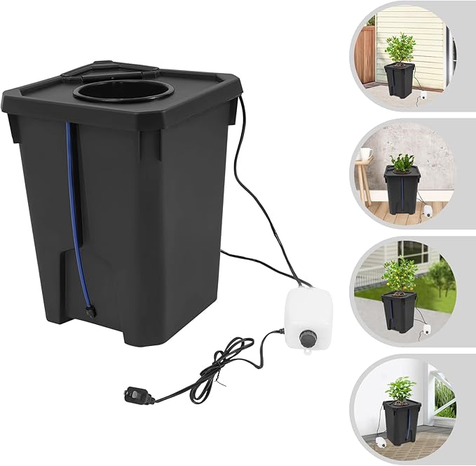 Hydroponics Growing System 7.13Gallon Automatic Recirculating Drip Garden System with 8W Air Pump Top Drip Kit Culture Bucket System for Greenhouse Garden Balcony 1 Bucket