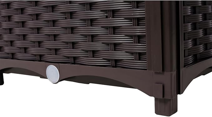 ZeHuoGe Planter Raised Beds Elevated Planter Garden Box with Drainage Plug Raised Garden Beds for Vegetable/Flower/Herb Outdoor Standing Planter Beds Gardening (Brown 15.7 Inch)