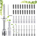 Wire Trellis Kit Stainless Steel Garden Trellis Kit T304 Wire Rope Plant Support System for Climbing Vines Wall Training Outdoor Vertical Garden Decor with Tools and Accessories(10 + accessories)