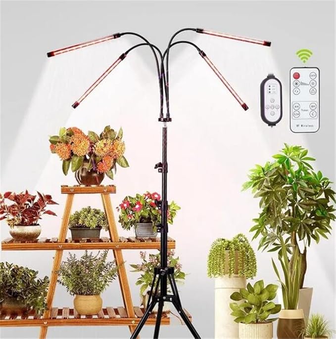 LED Plant Grow Light with Stand LED Grow Light Full Spectrum for Indoor Plants10 Dimmable LevelsTimingAdjustable 15-72 inch. (White)