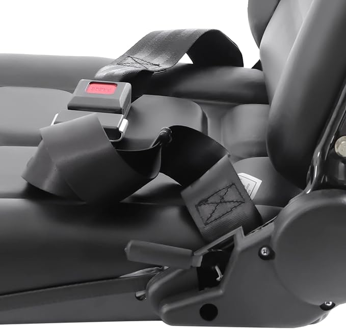Universal Forklift Seat Forklift Seat with Ordinary Safety Belt &amp Adjustable Backrest Foldable Lawn Mower Seat with Pre-Drilled Holes for Garden Excavator Bulldozer Trencher (B)