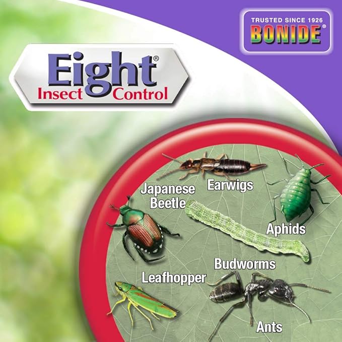 Bonide Eight Insect Control Garden &amp Home 128 oz Ready-to-Use with Sprayer Insecticide for Outdoors Kills Beetles Aphids Ants