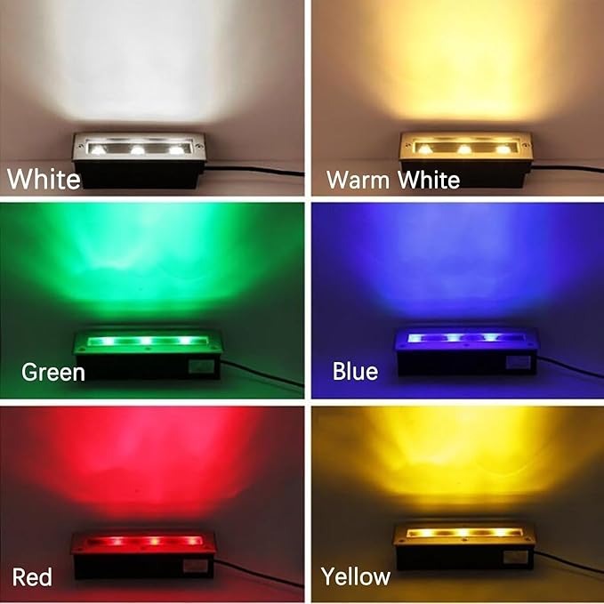 Buried Lights - LED Landscape Lights Outdoor Rectangular Recessed LED Spotlight Waterproof IP65 Path Lighting Floor Lamp Led Ground Spotlight for Courtyard Terrace Lighting (Green 85245
