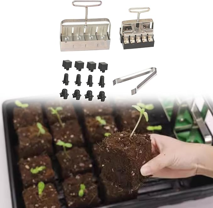 Generic Soil Block Maker Seed Starter Soil Tray Plant Growing Tool Soil Blocking Tool for Seed Starting Set C
