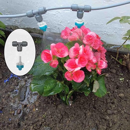 Drip Irrigation System with Water Timer(Dual System) Plug-in Quick Connection Drip Irrigation Kit 5/16“ID and 1/4 Inch Pipe Auto Watering System for Garden Spray Greenhouse Lawn Potted Plants