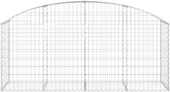Gabion Basket Silver Galvanized Iron 78.7 x 19.7 x 31.5/39.4 inch Rectangular Outdoor Planter for Raised Garden Bed Sound Insulation